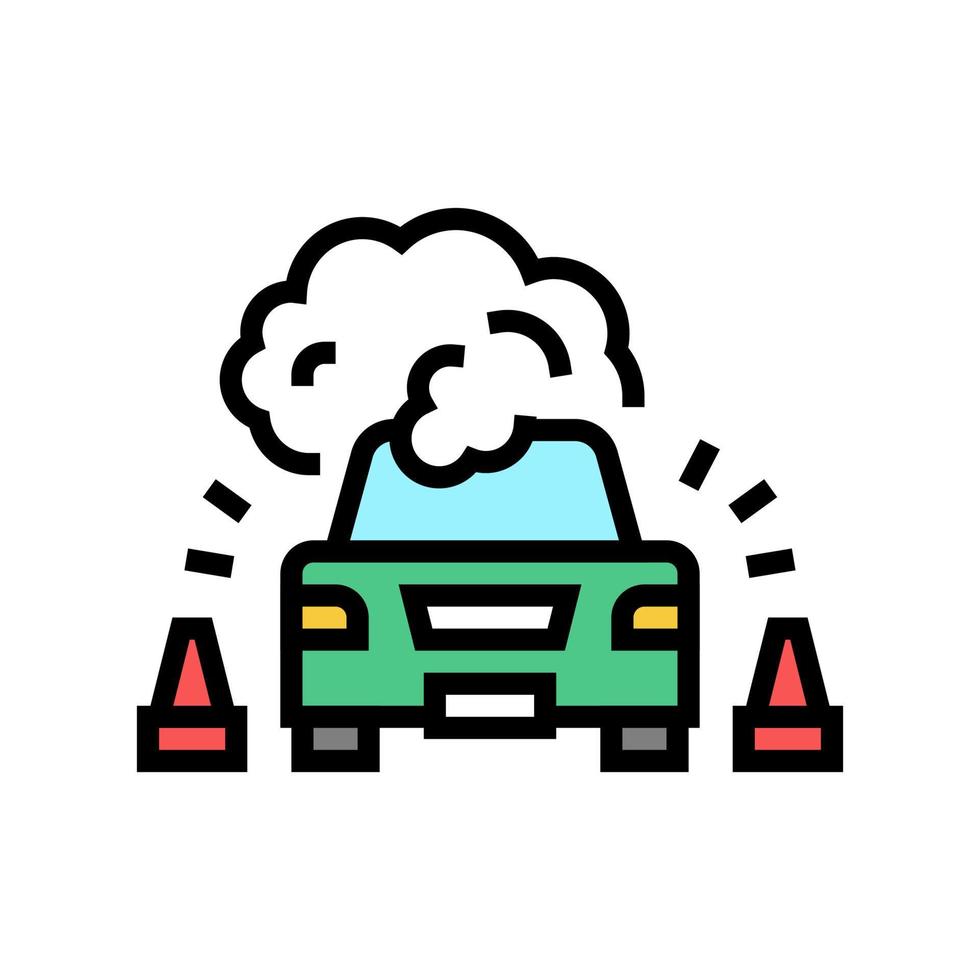 illustrazione vettoriale dell'icona del colore dell'auto rotta