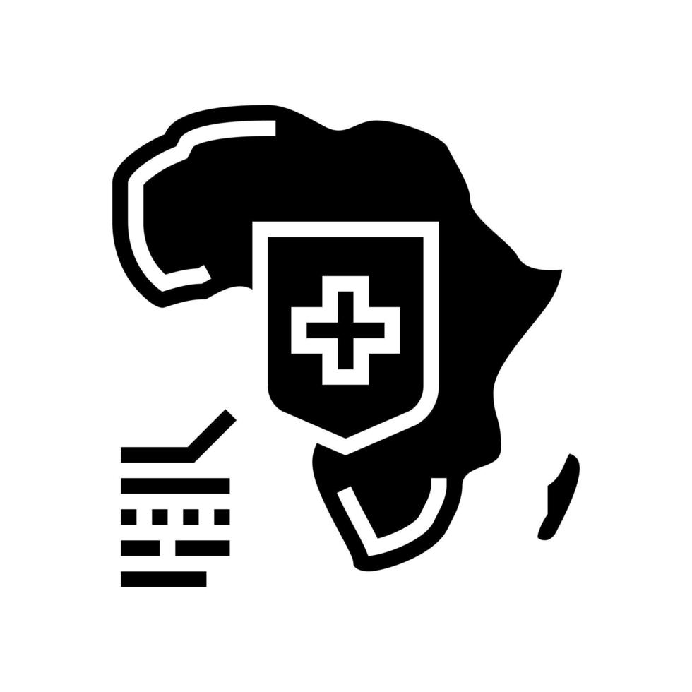 illustrazione vettoriale dell'icona del glifo del problema sociale dell'Africa
