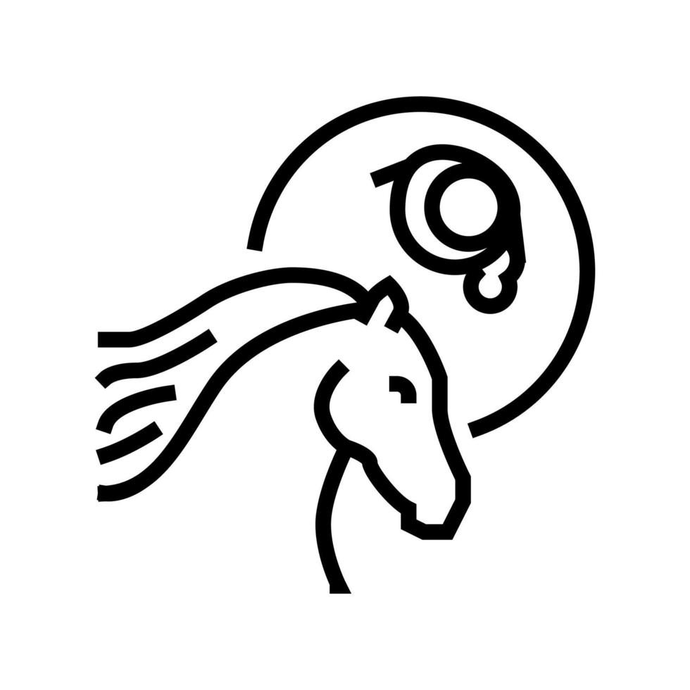 illustrazione vettoriale dell'icona della linea del cavallo della leptospirosi