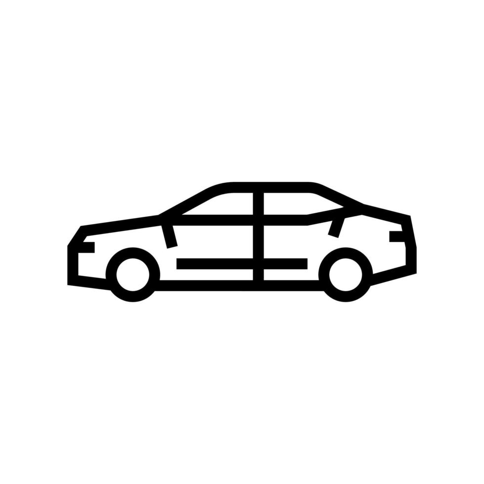 illustrazione vettoriale dell'icona della linea dell'auto berlina
