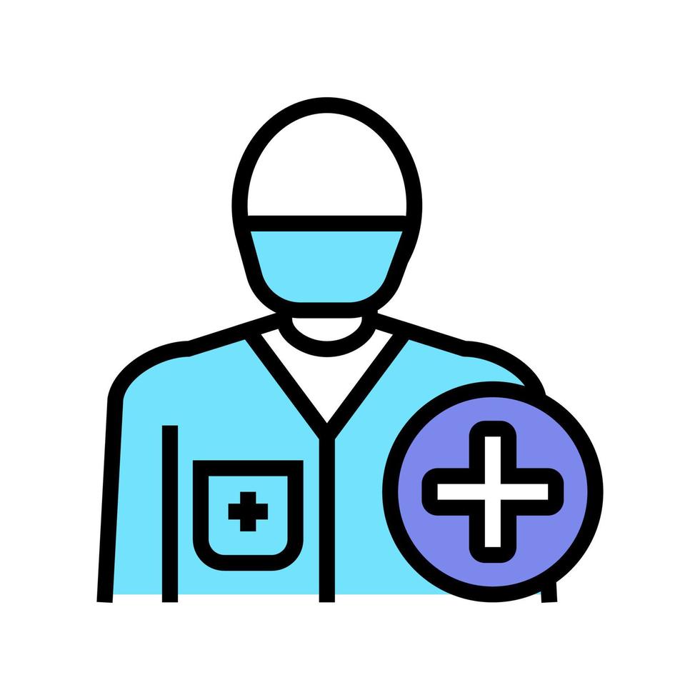 illustrazione vettoriale dell'icona del colore dell'operatore sanitario del medico