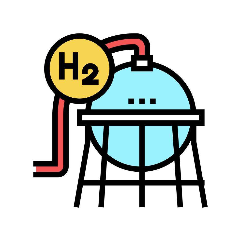 illustrazione vettoriale dell'icona del colore dell'idrogeno per uso industriale