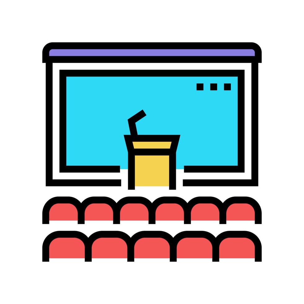 illustrazione vettoriale dell'icona del colore della sala conferenze