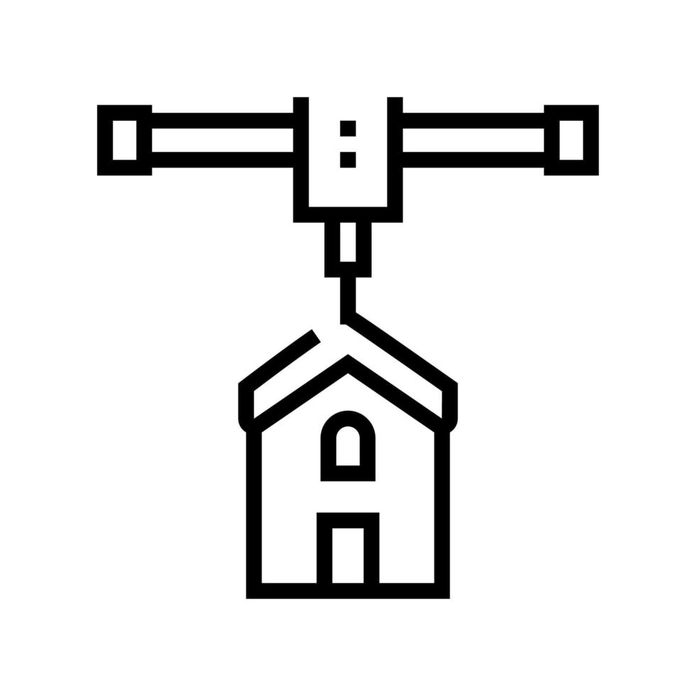 illustrazione vettoriale dell'icona della linea di stampa domestica