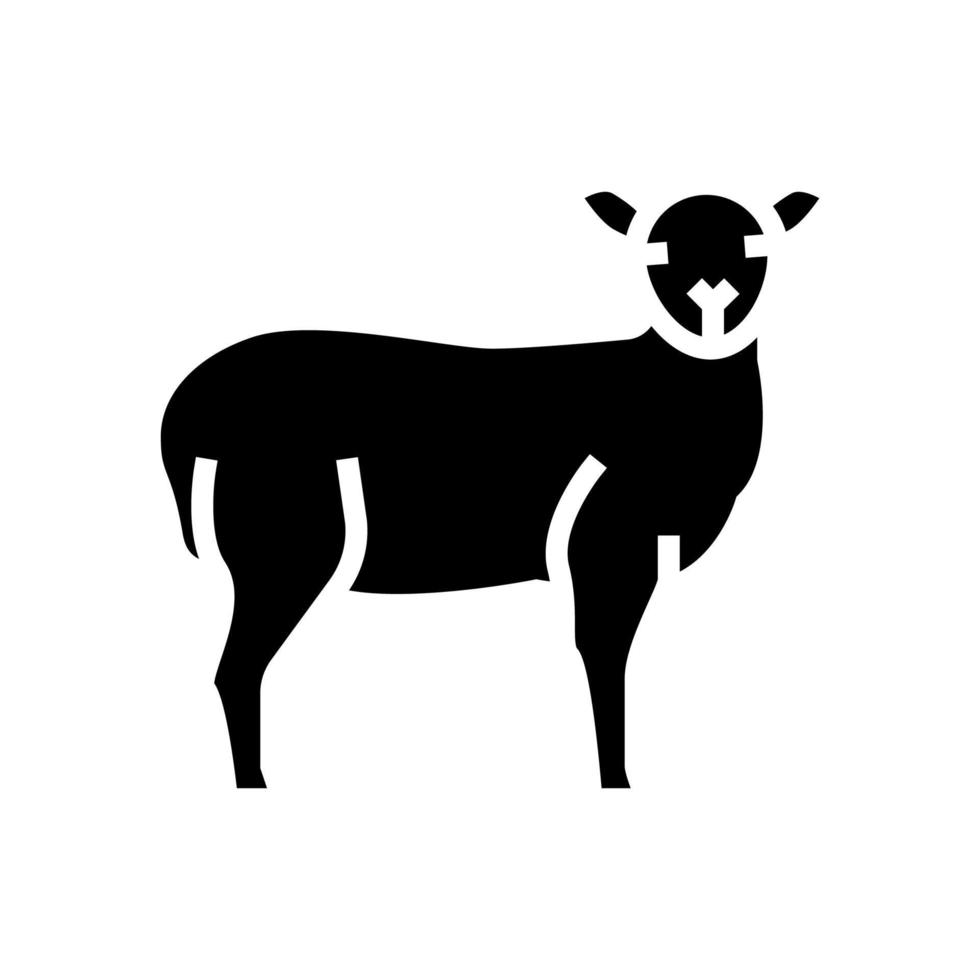 illustrazione vettoriale dell'icona del glifo degli animali da fattoria domestici dell'agnello