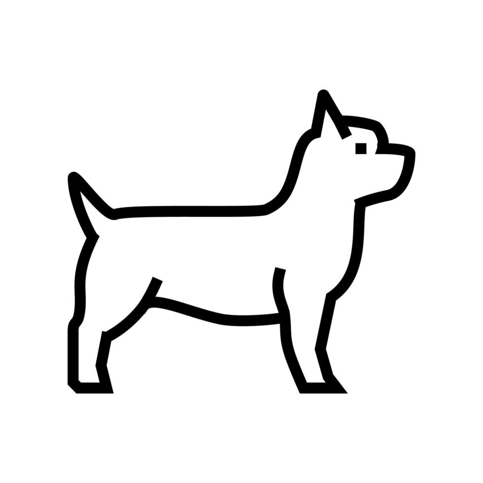 illustrazione vettoriale dell'icona della linea del cane dello Yorkshire terrier
