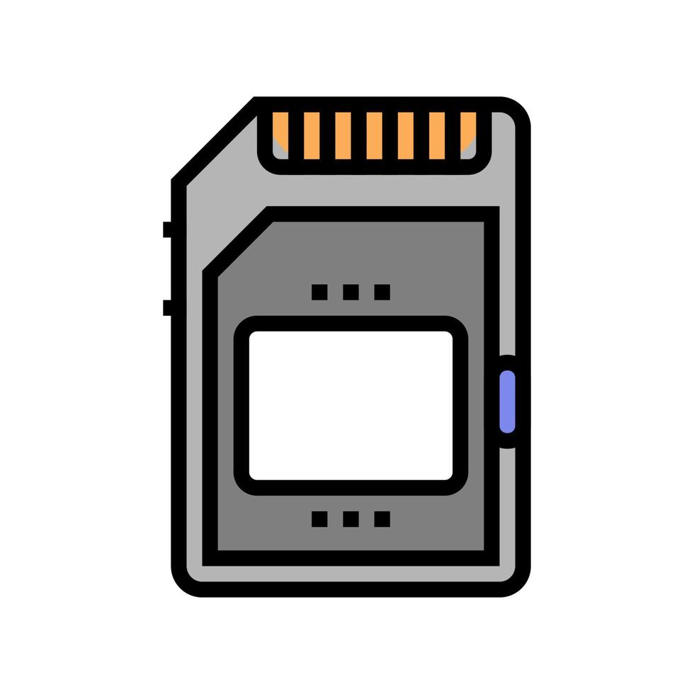 illustrazione vettoriale dell'icona del colore della scheda di memoria