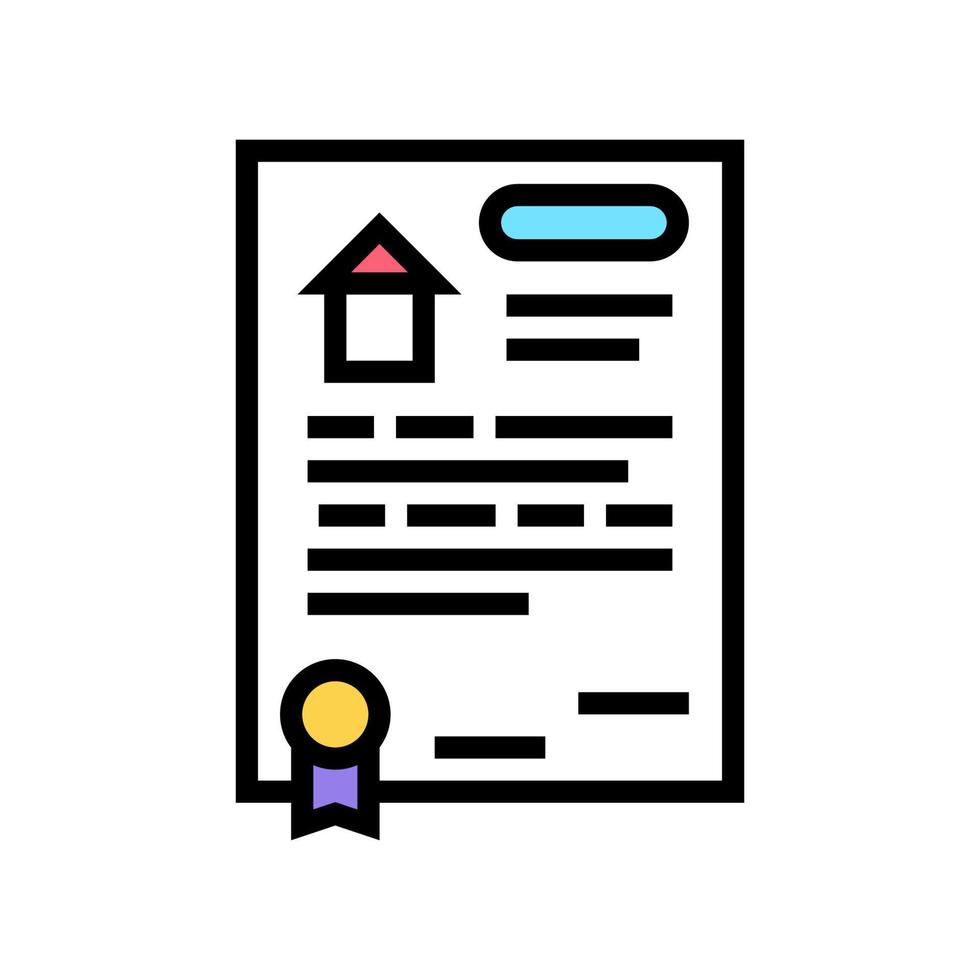 illustrazione vettoriale dell'icona del colore del contratto di acquisto della casa