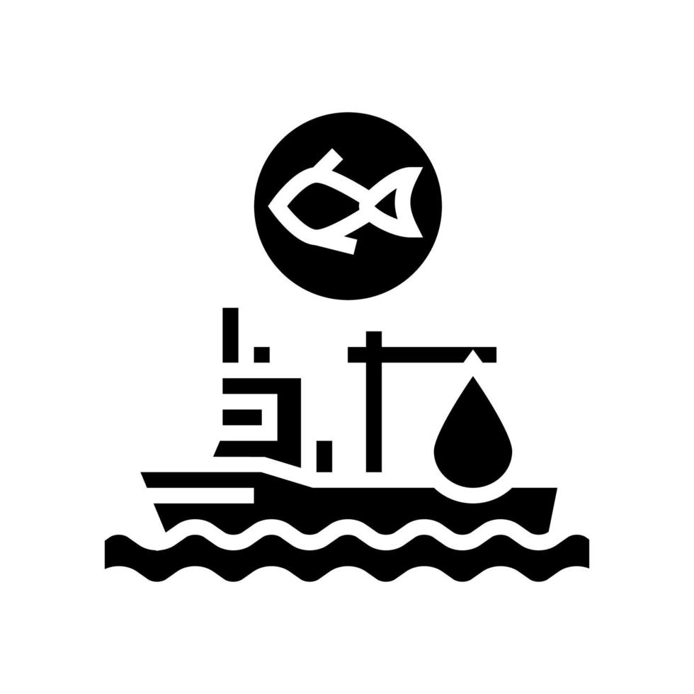 illustrazione vettoriale dell'icona del glifo della nave da pesca