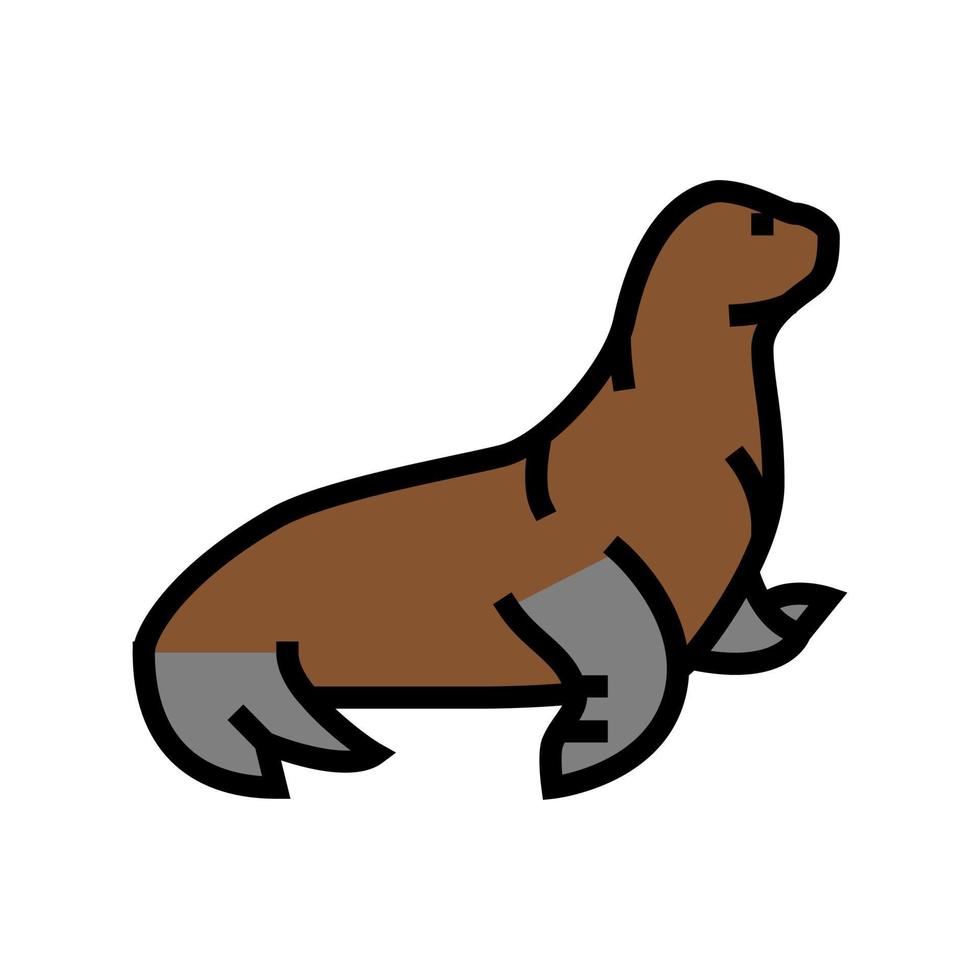 illustrazione vettoriale dell'icona del colore del leone marino