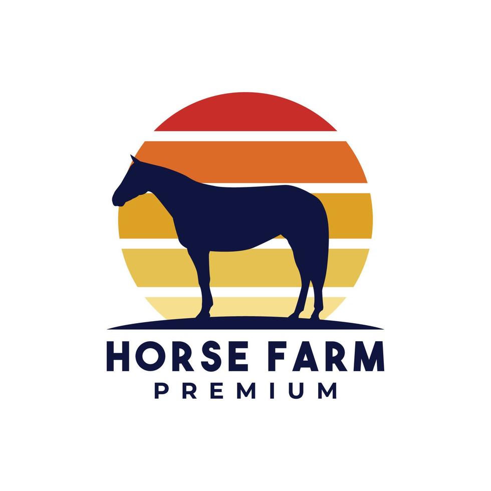 vettore piatto del modello di progettazione del logo dell'azienda agricola del bestiame