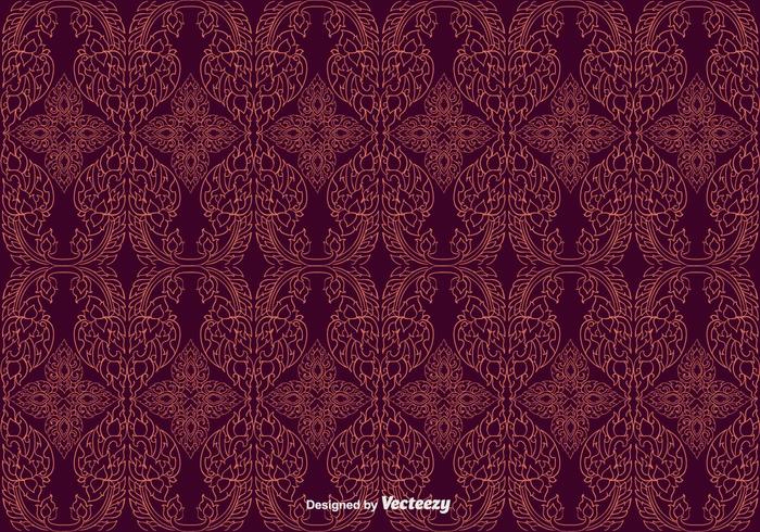 Maroon Thai Pattern Vector gratuito