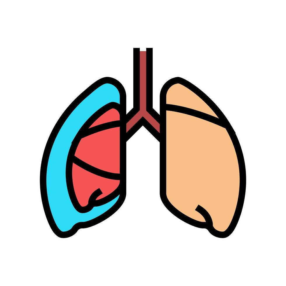 illustrazione vettoriale dell'icona del colore della malattia del pneumotorace