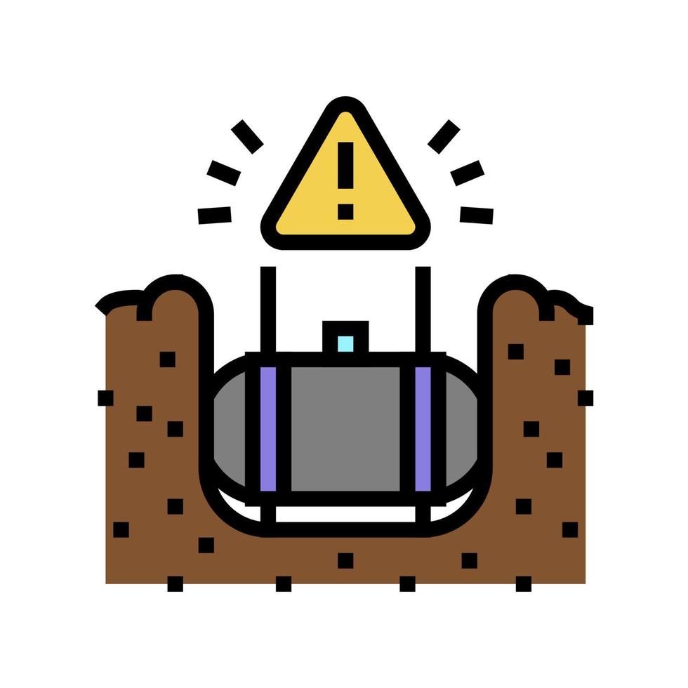 illustrazione vettoriale dell'icona a colori per la rimozione del serbatoio di stoccaggio sotterraneo