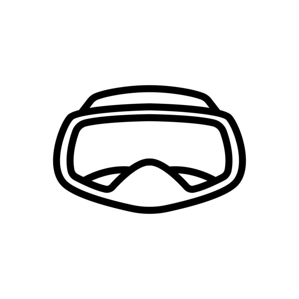 illustrazione del profilo vettoriale dell'icona della maschera da nuoto permeabile all'acqua