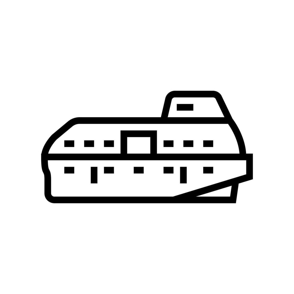 illustrazione vettoriale dell'icona della linea della barca di salvataggio