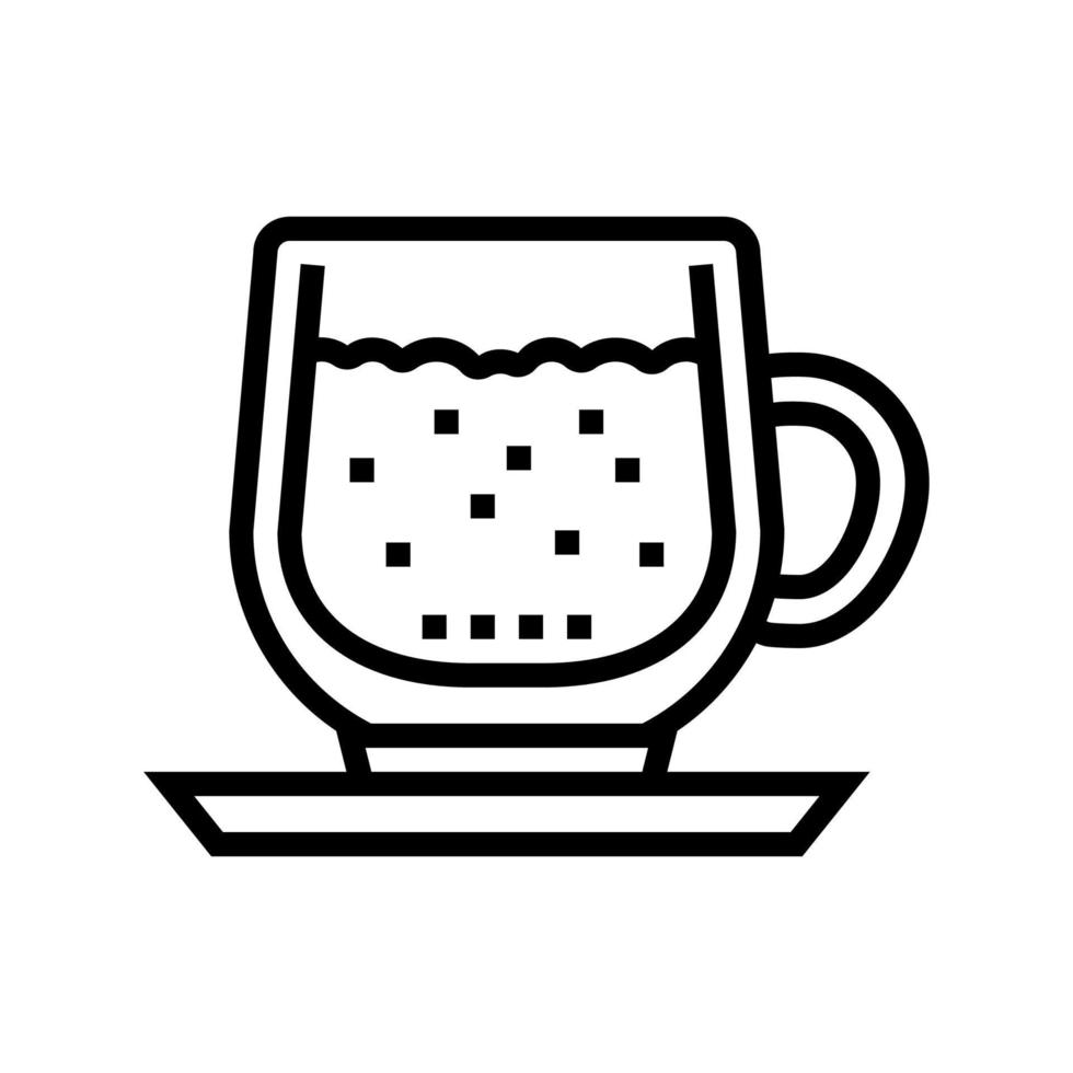 illustrazione vettoriale dell'icona della linea del caffè bianco