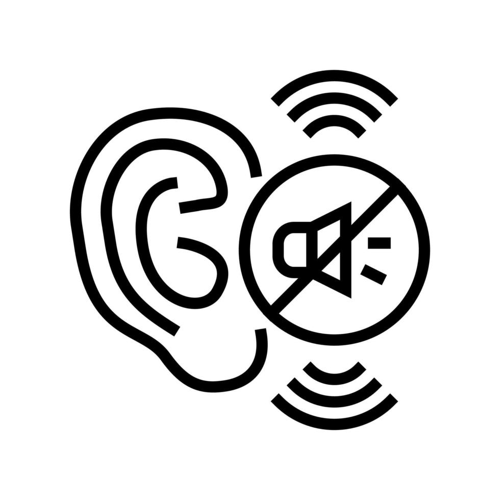 illustrazione vettoriale dell'icona della linea di perdita dell'udito