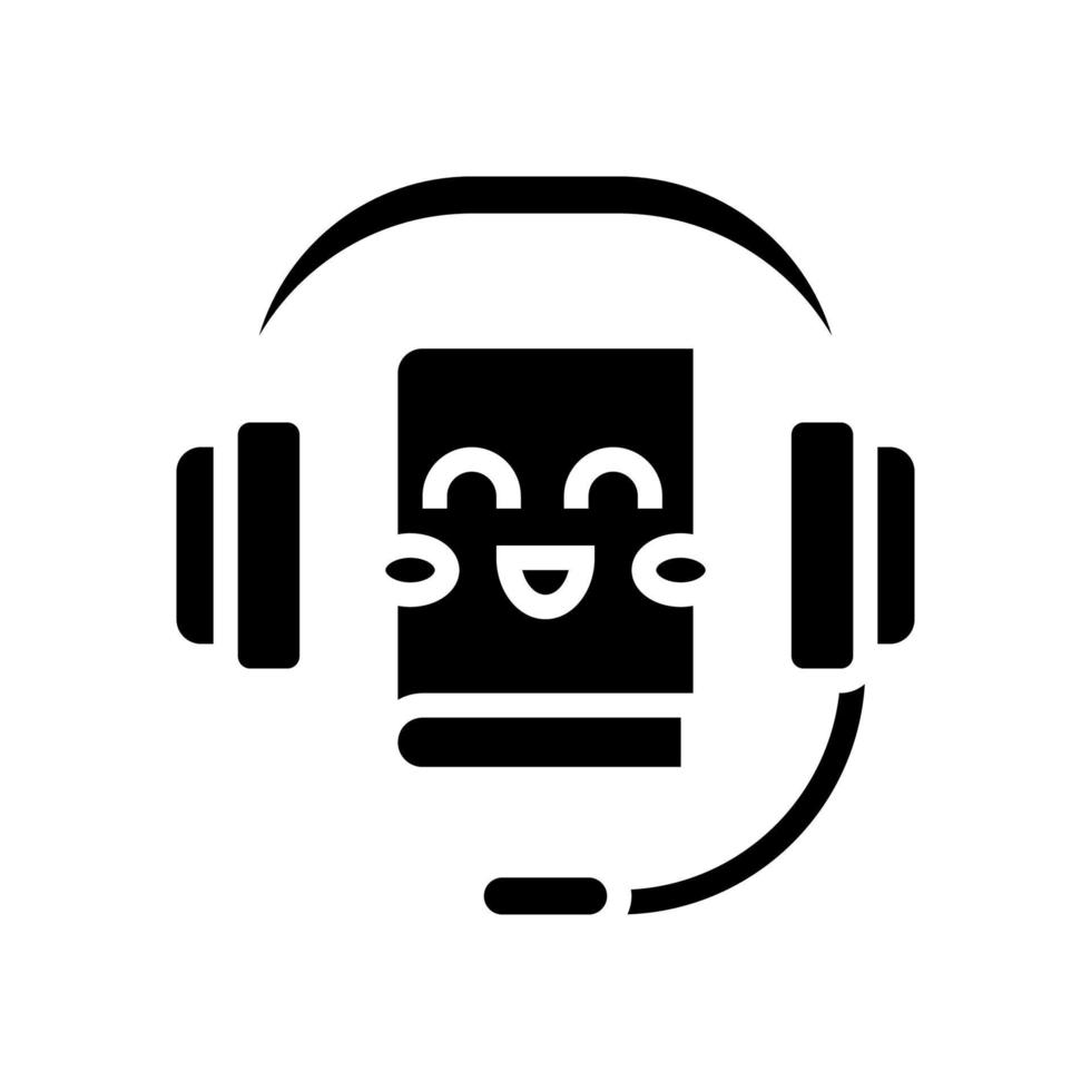 audiolibro per bambini icona glifo illustrazione vettoriale