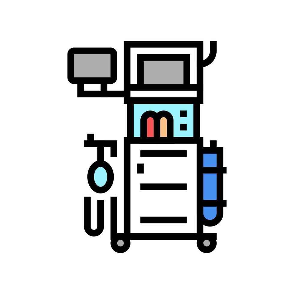 illustrazione vettoriale dell'icona a colori della macchina per anestesia