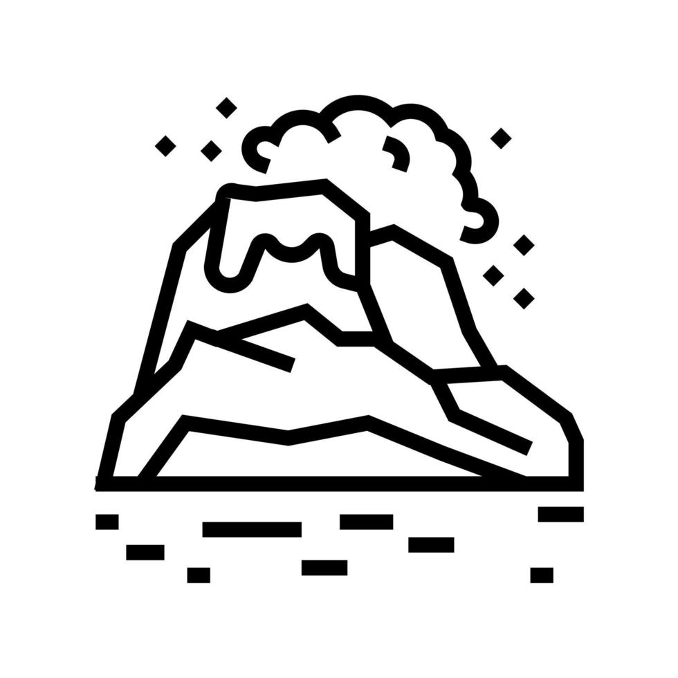 illustrazione vettoriale dell'icona della linea di terra vulcanica