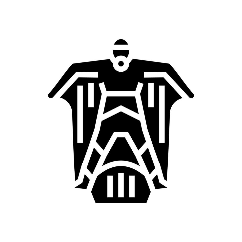 illustrazione vettoriale dell'icona del glifo sportivo della tuta alare