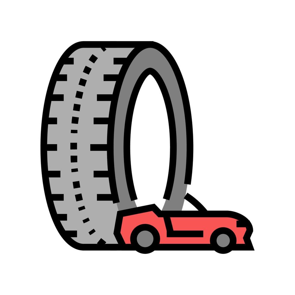 illustrazione vettoriale dell'icona a colori di pneumatici ad alte prestazioni