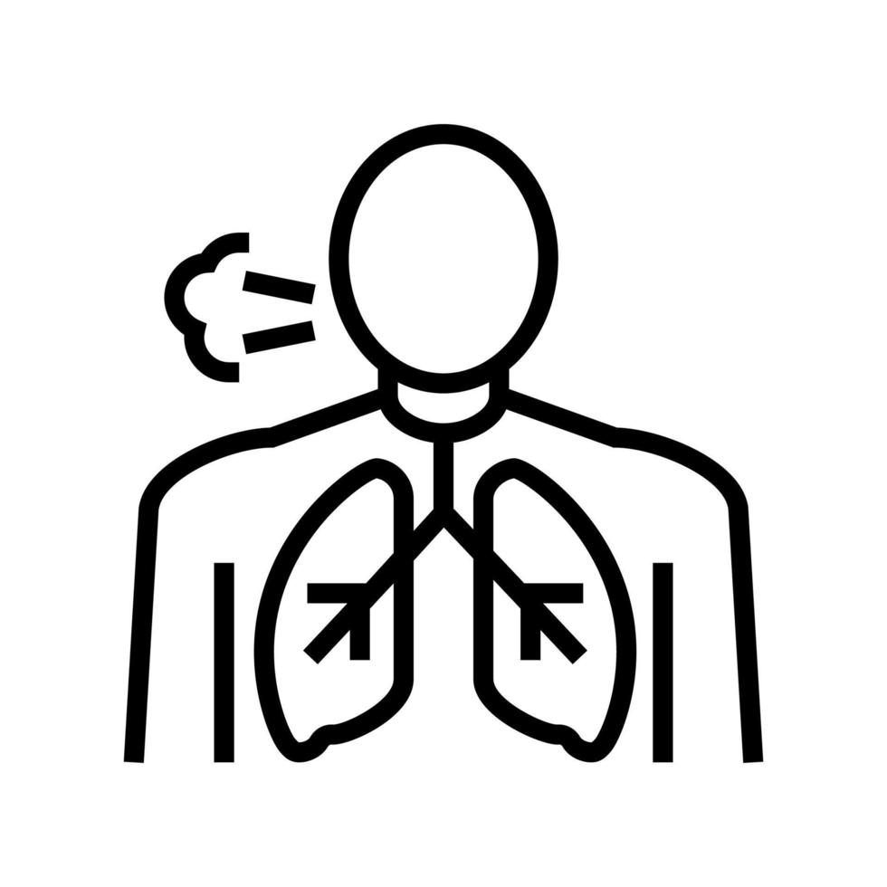 illustrazione vettoriale dell'icona della linea di respiro corto