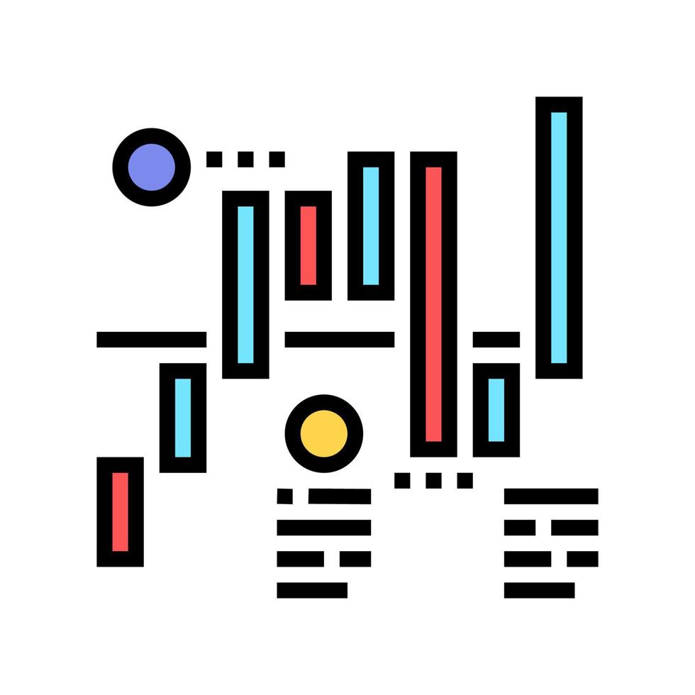 illustrazione vettoriale dell'icona del colore dell'infografica del tasso di mercato