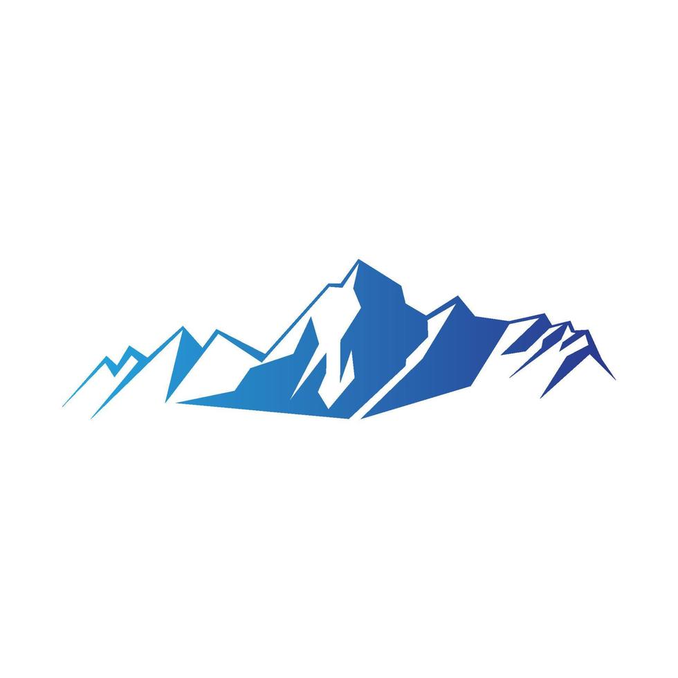 illustrazione della montagna dell'Everest con gradiente blu isolata su sfondo bianco vettore