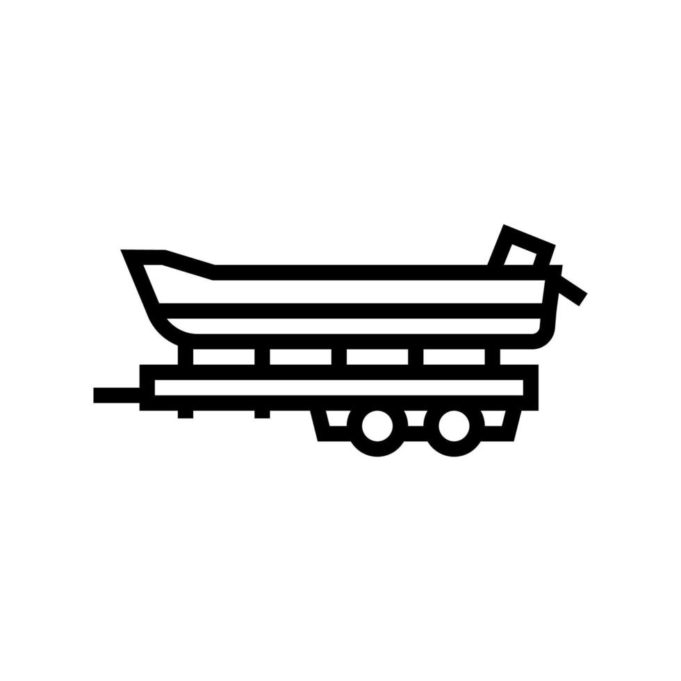 illustrazione vettoriale dell'icona della linea del rimorchio del trasporto in barca