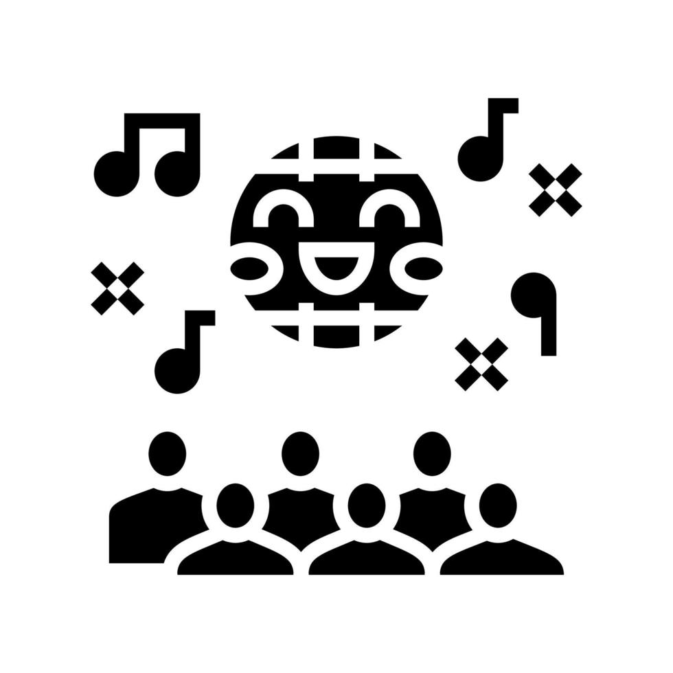 illustrazione vettoriale dell'icona del glifo della festa dei bambini della discoteca
