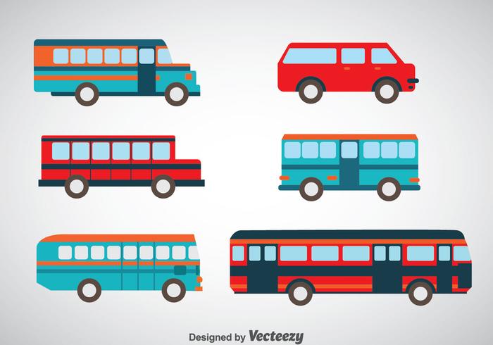 Minibus e autobus Set Vettori