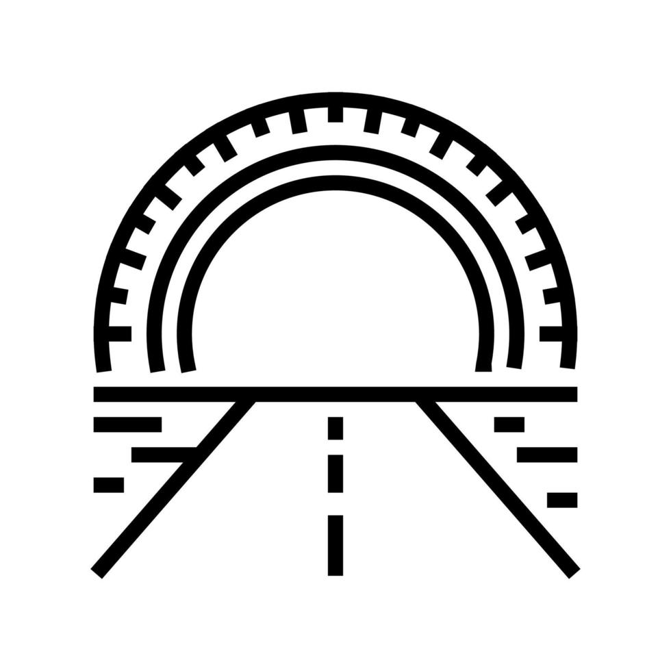 illustrazione vettoriale dell'icona della linea di pneumatici per autostrada