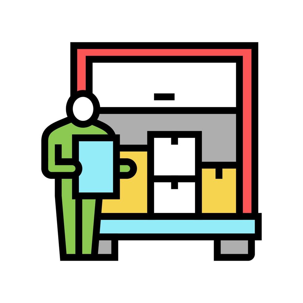 illustrazione vettoriale dell'icona del colore dell'appalto del servizio di fornitura