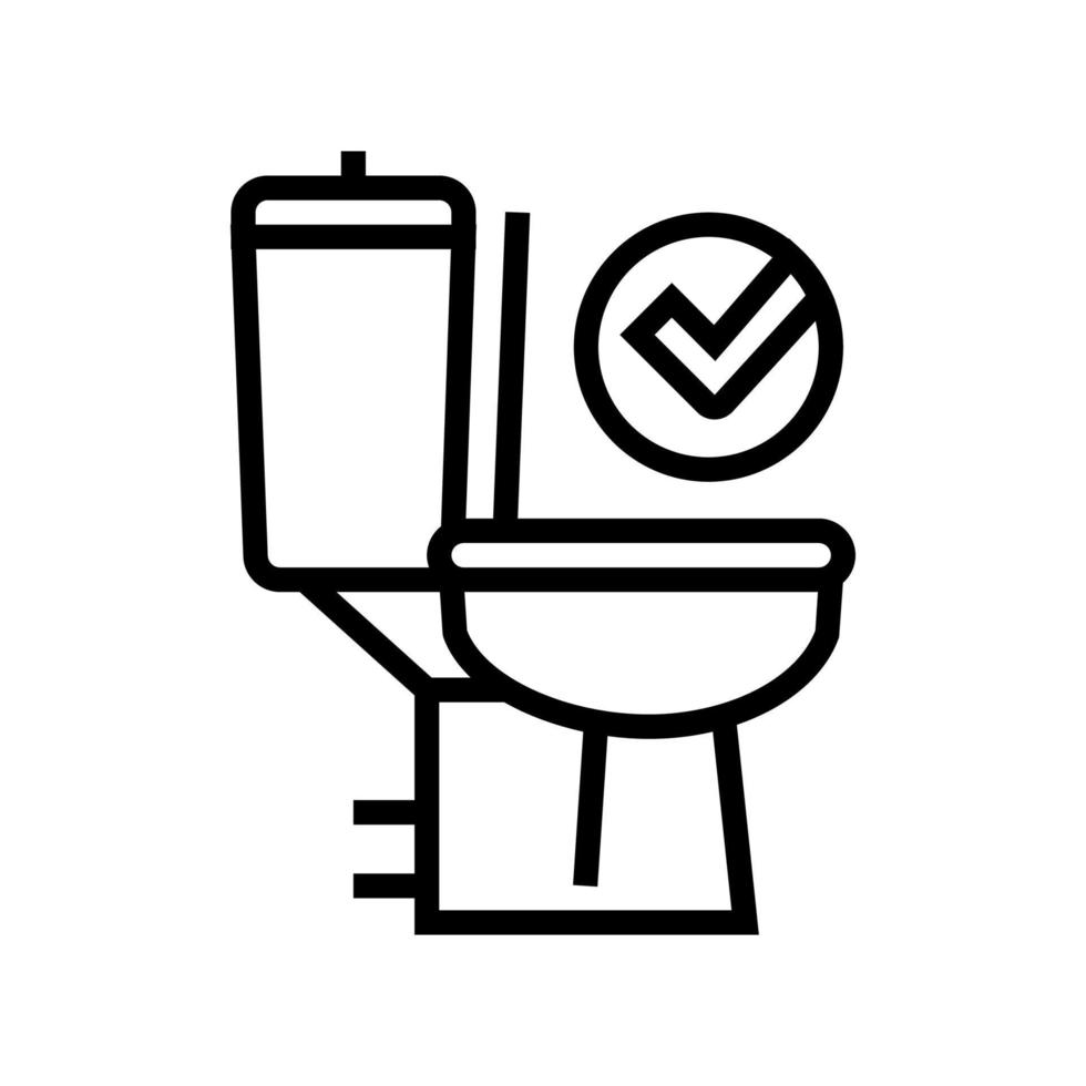 buon movimento intestinale, illustrazione vettoriale dell'icona della linea della toilette del bagno