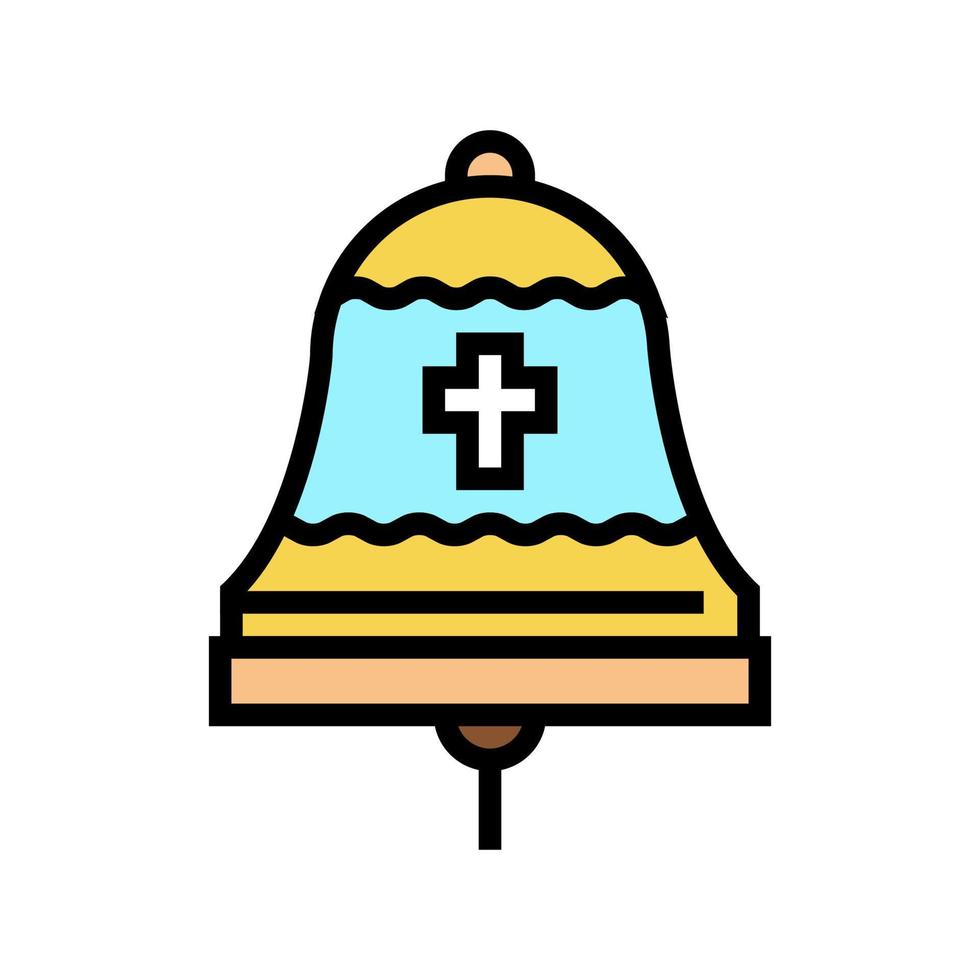 campana cristianesimo icona colore illustrazione vettoriale