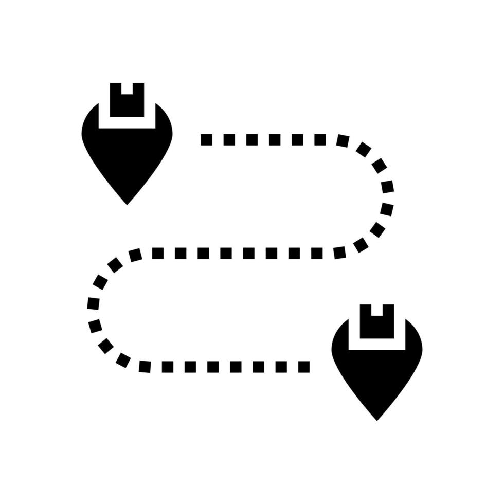 direzione di consegna segni gps icona glifo illustrazione vettoriale
