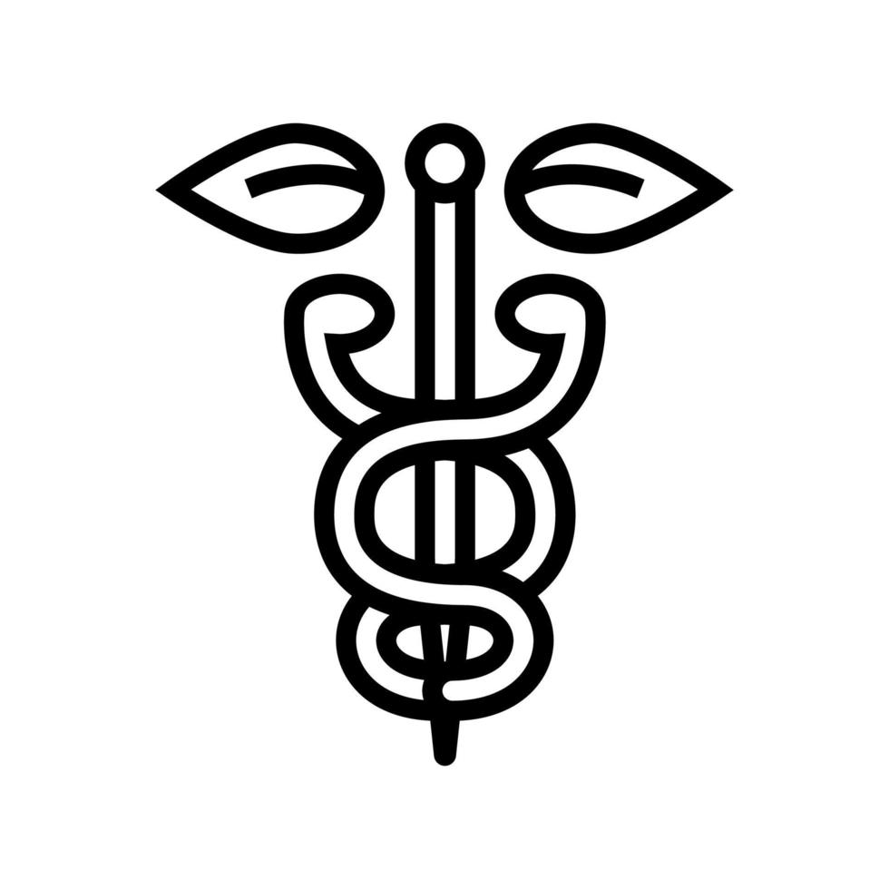 simbolo omeopatia linea icona illustrazione vettoriale
