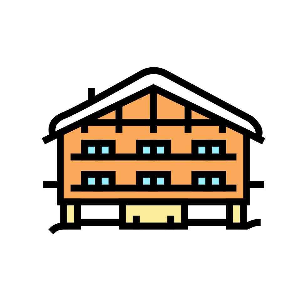 illustrazione vettoriale dell'icona del colore della casa dello chalet