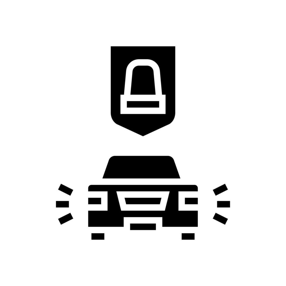 illustrazione vettoriale dell'icona del glifo del dispositivo di protezione dell'auto di allarme