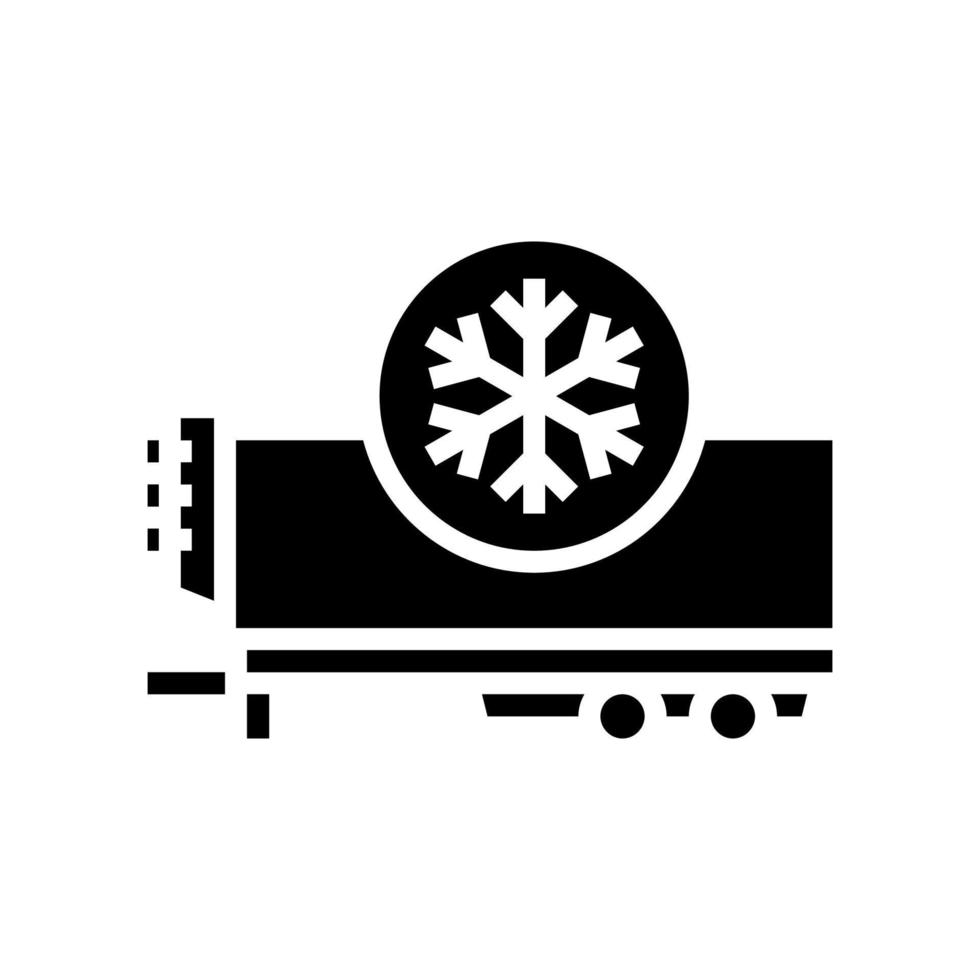 illustrazione vettoriale dell'icona del glifo del rimorchio del frigorifero