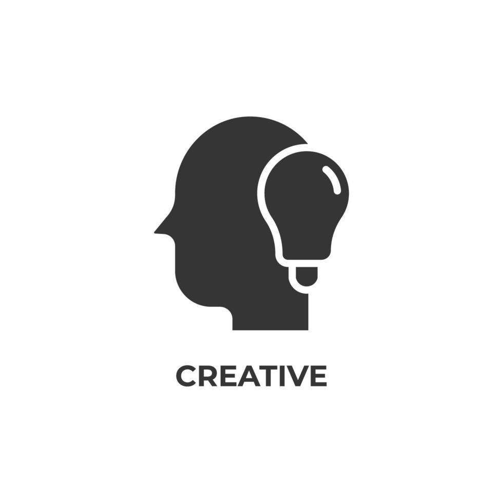 il segno di vettore del simbolo creativo è isolato su uno sfondo bianco. colore dell'icona modificabile.