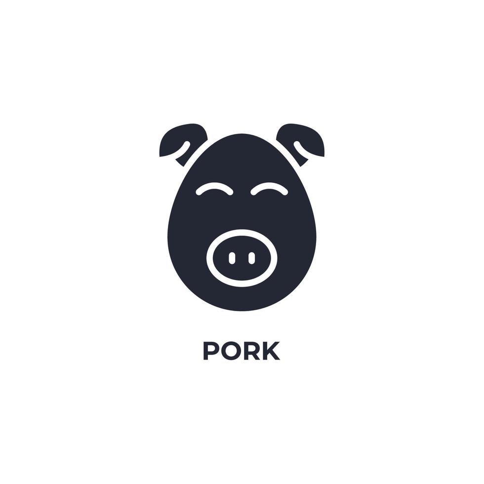 segno vettoriale del simbolo di maiale è isolato su uno sfondo bianco. colore dell'icona modificabile.