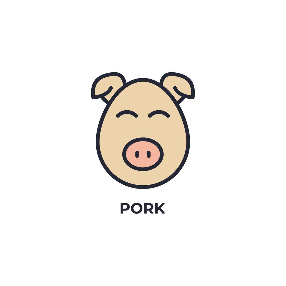 icona del vettore di maiale. illustrazione vettoriale colorato design piatto. grafica vettoriale