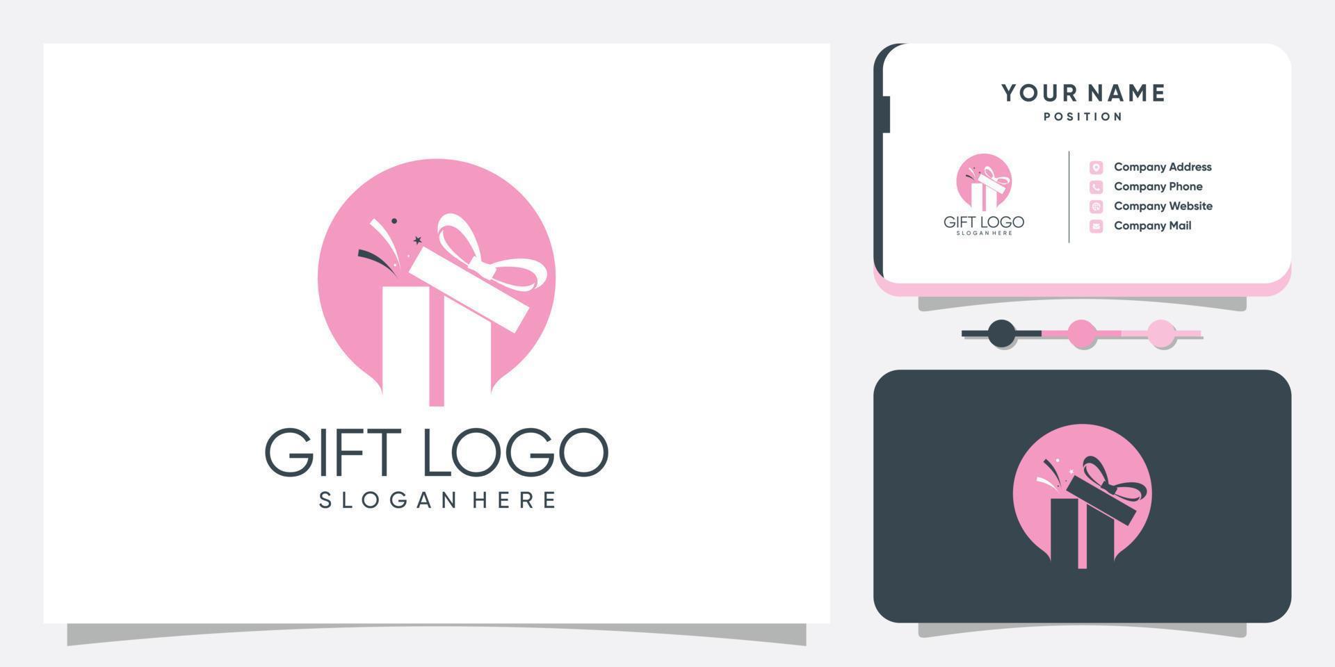 regalo logo design vettoriale con stile creativo moderno