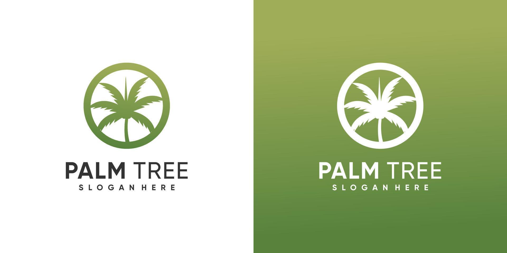 vettore di progettazione del logo della palma con un'idea creativa