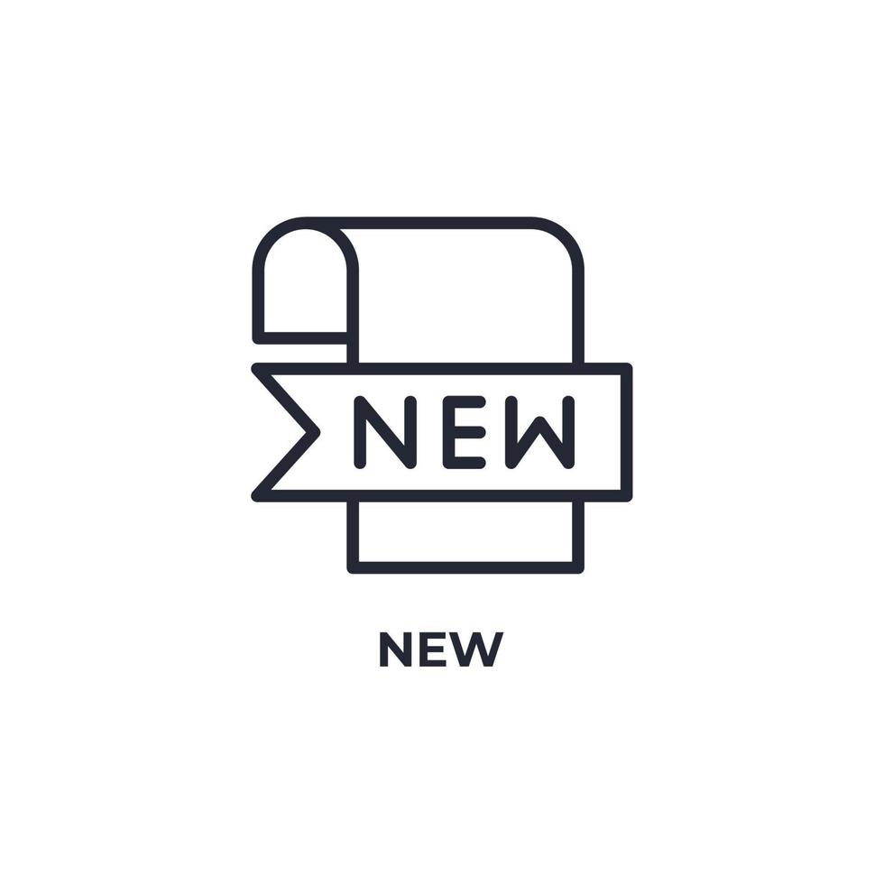 il segno di vettore del nuovo simbolo è isolato su uno sfondo bianco. colore dell'icona modificabile.