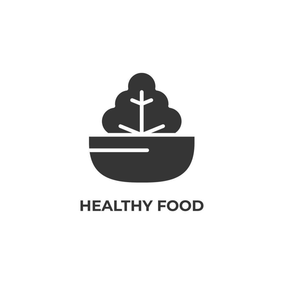 il segno di vettore del simbolo di cibo sano è isolato su uno sfondo bianco. colore dell'icona modificabile.