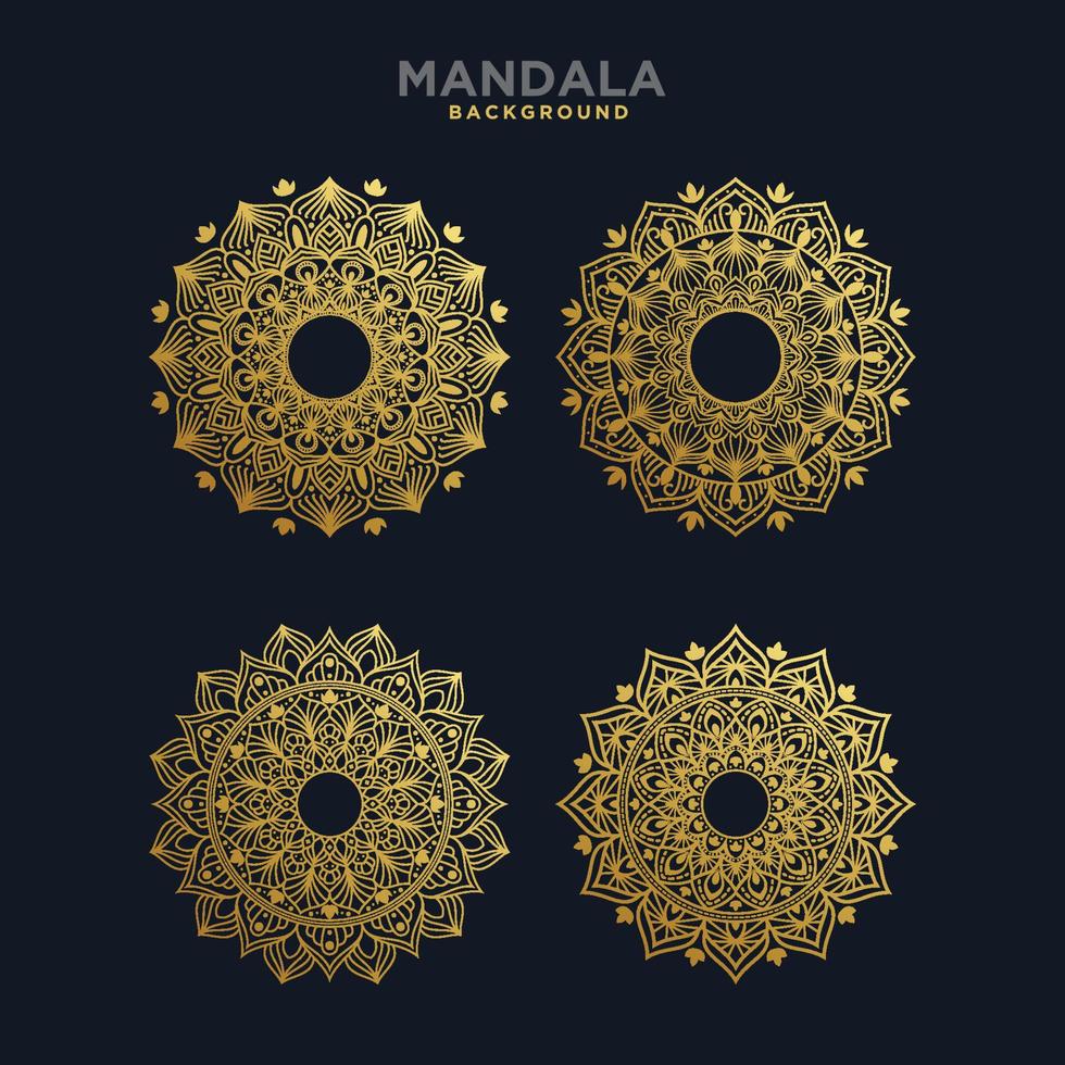 sfondo di design mandala ornamentale di lusso in colore oro. vettore